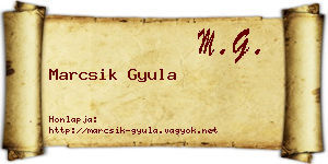 Marcsik Gyula névjegykártya