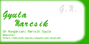 gyula marcsik business card